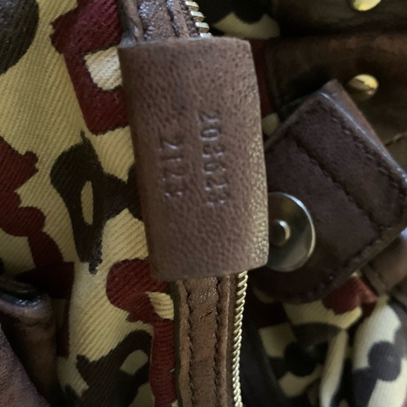 Gucci vintage leather bag brown large with dusting bag - Picture 6 of 9